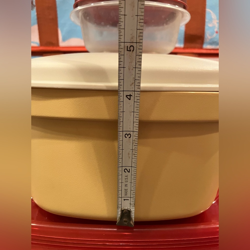 Tupperware Cream Gold with Red Container 9 pc Storage Set - Picture 10 of 16